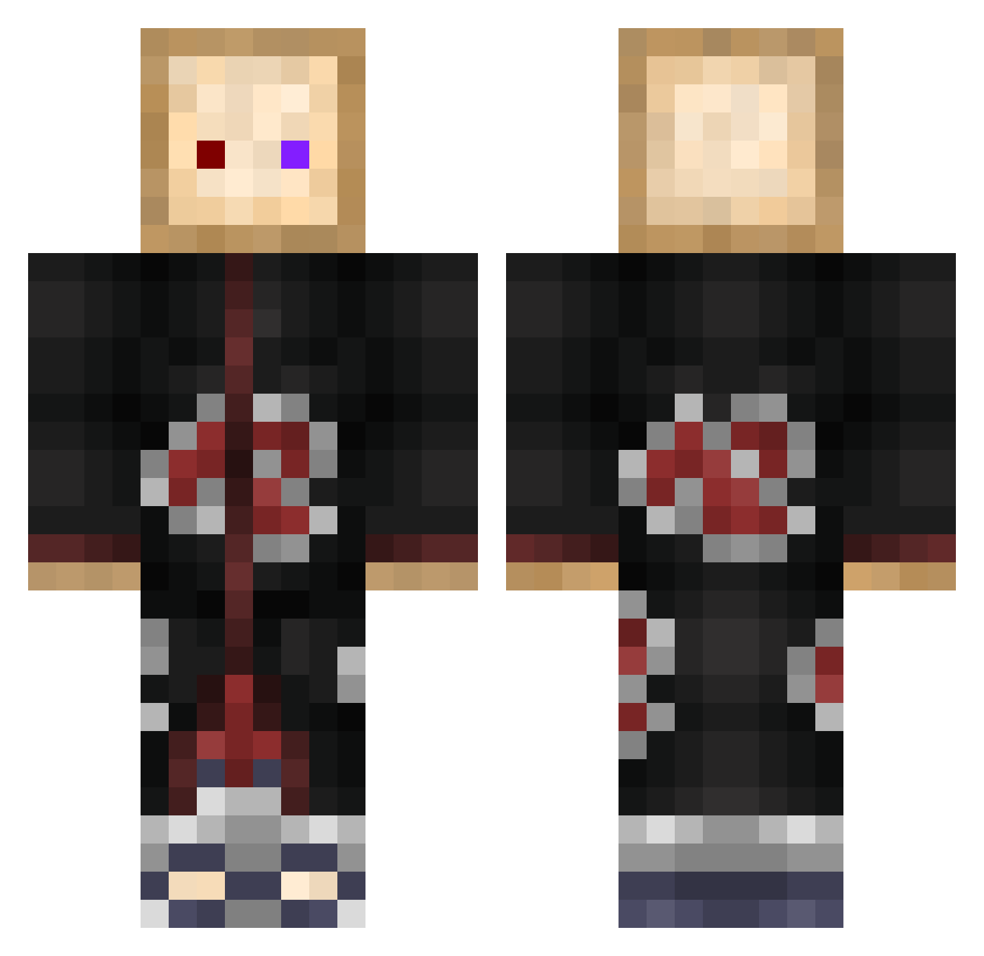 yShinraTensei Minecraft skin, front and back view