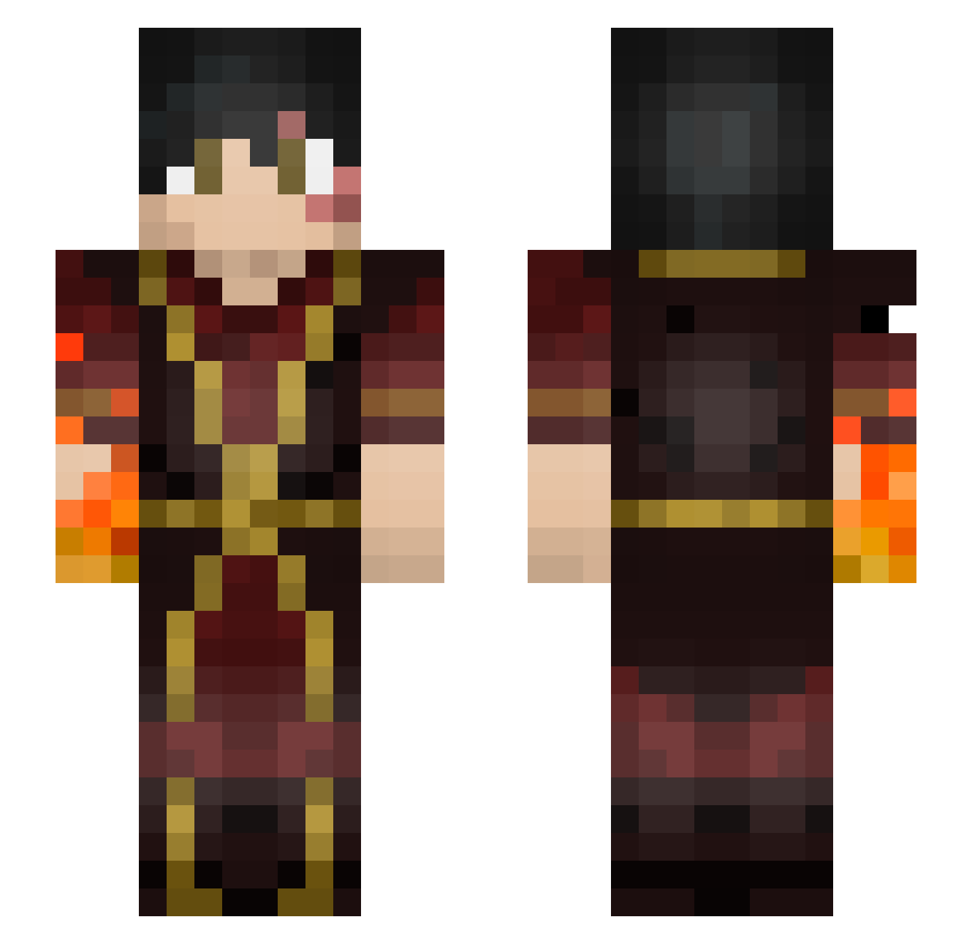 TheoOldfield Minecraft skin, front and back view