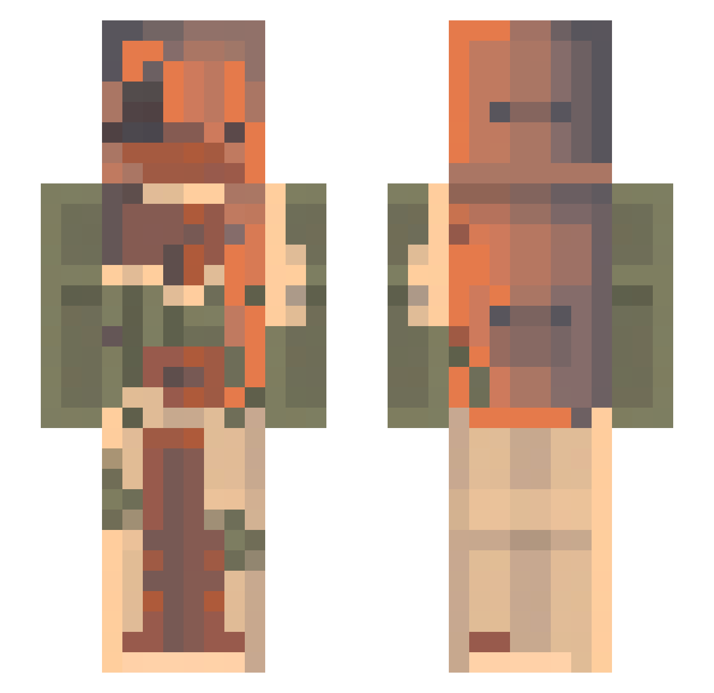 msvzt Minecraft skin, front and back view