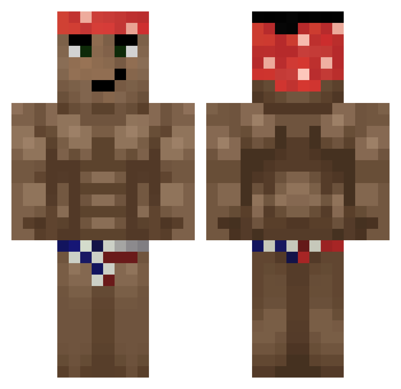 Divell Minecraft skin, front and back view