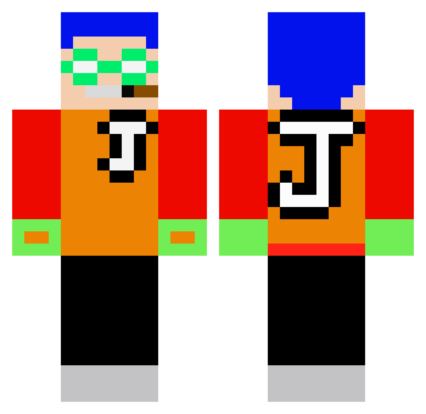 _Finer4 Minecraft skin, front and back view