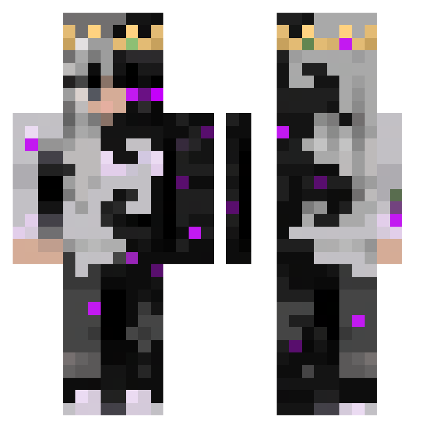 Synodal Minecraft skin, front and back view