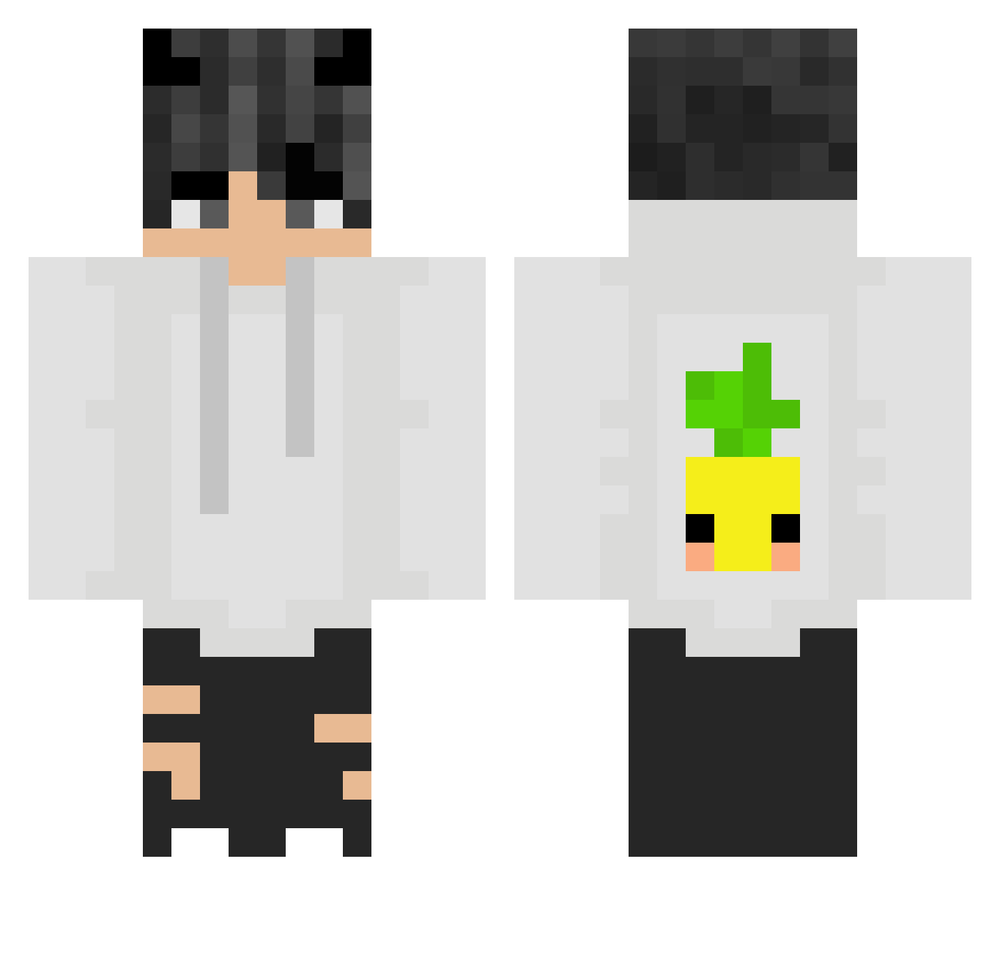 qttn Minecraft skin, front and back view