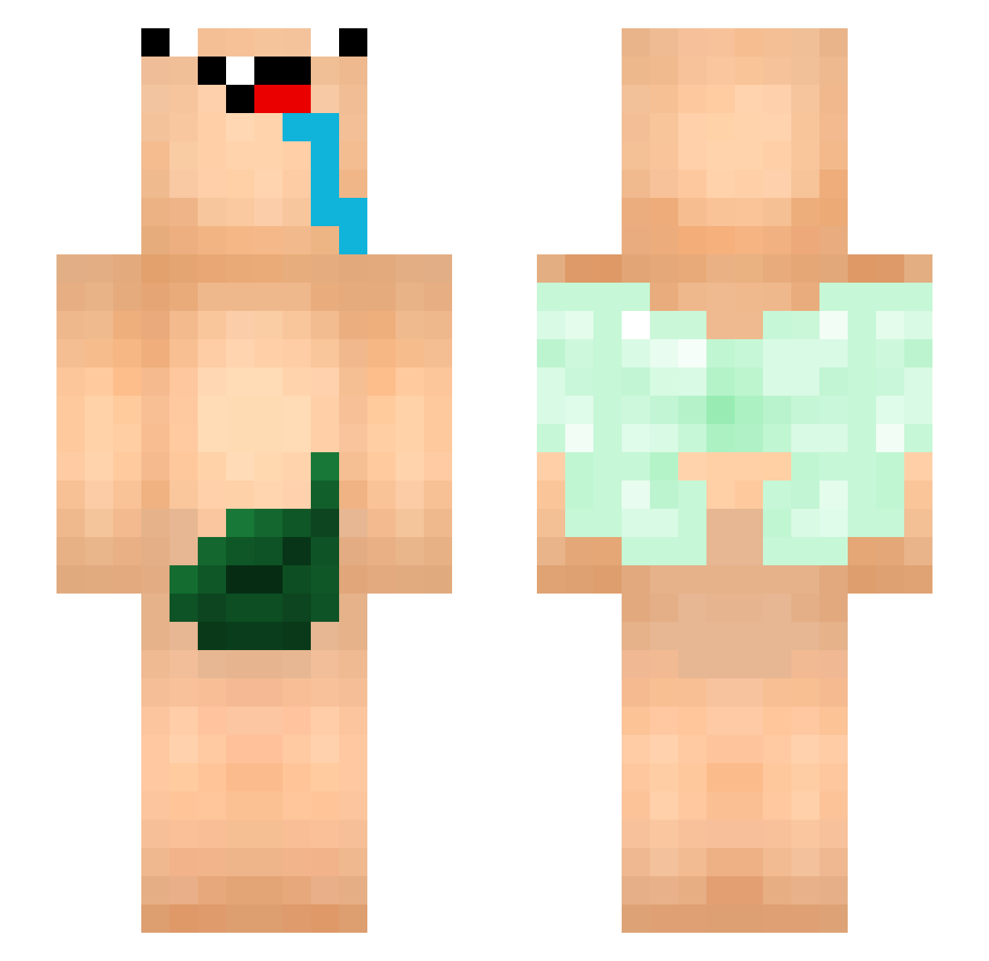 ereneoaq Minecraft skin, front and back view
