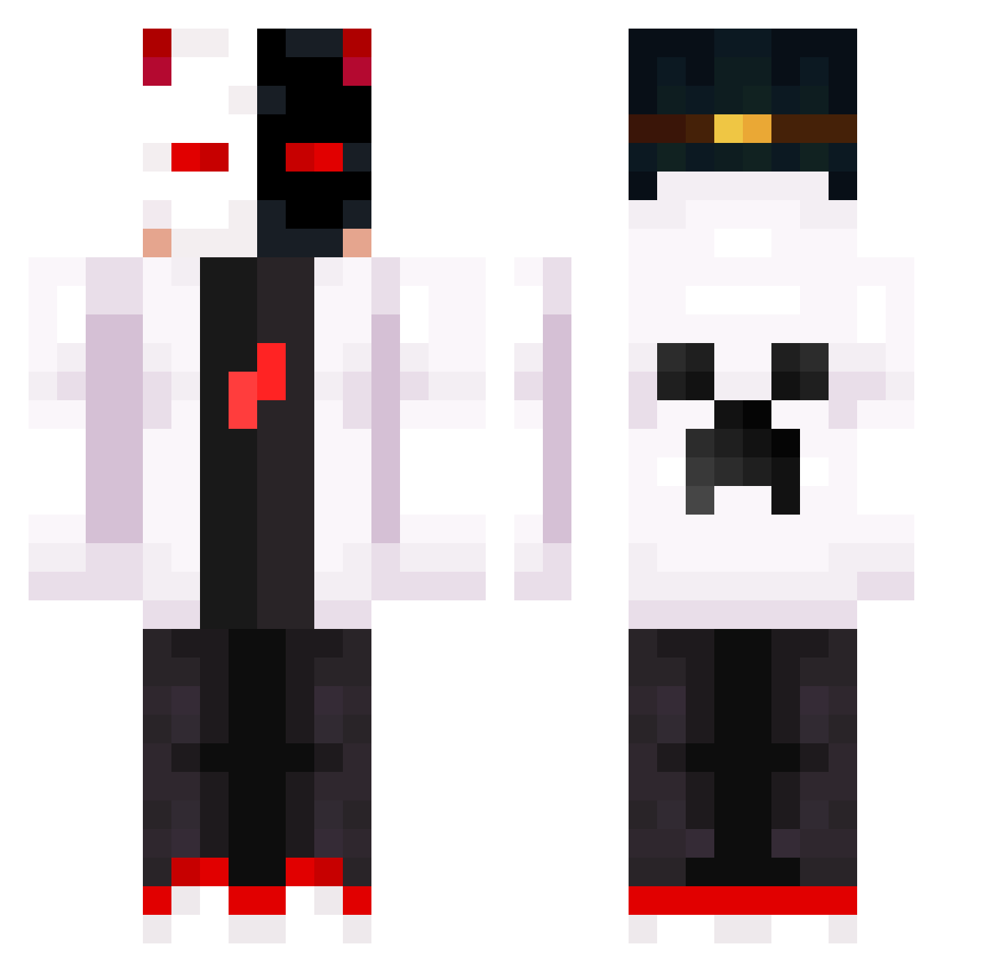 Vincentino7 Minecraft skin, front and back view