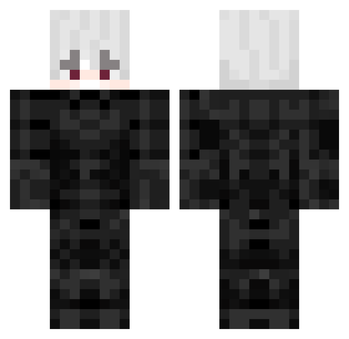 Hiroxiw Minecraft skin, front and back view