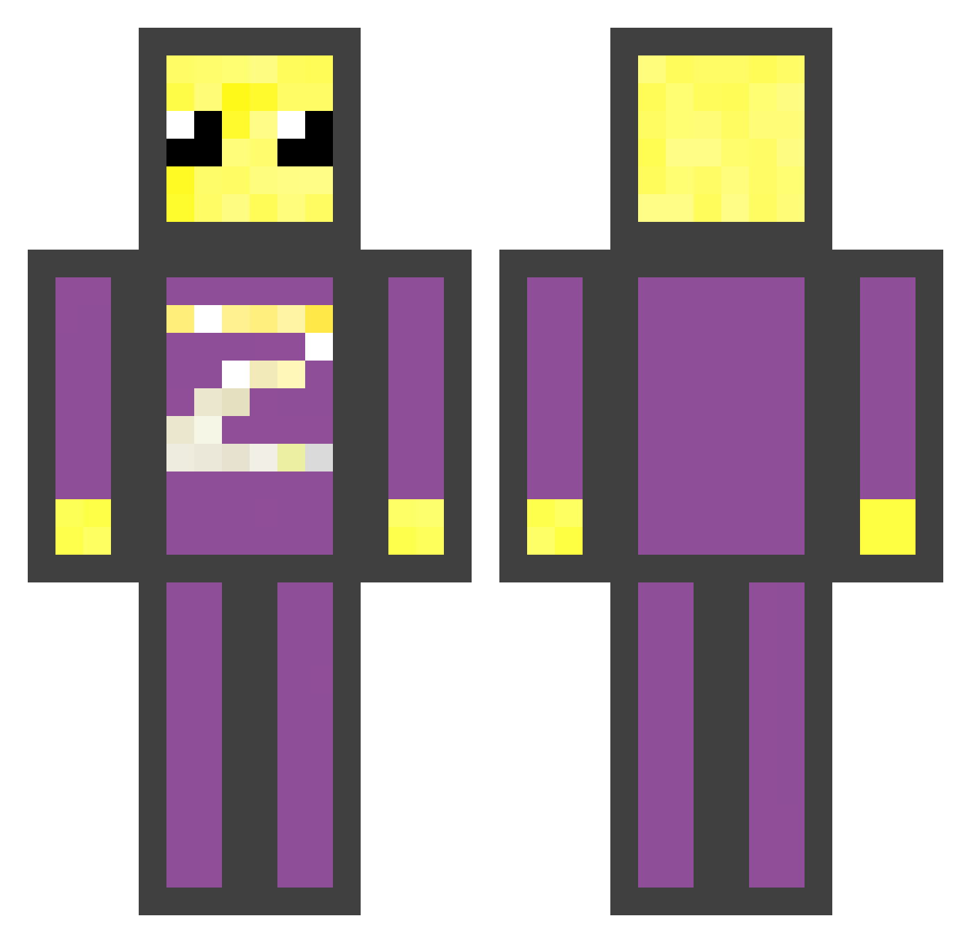 ZZDotCom33 Minecraft skin, front and back view