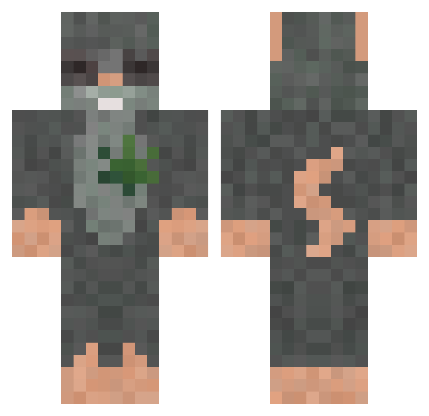 Zeebaa Minecraft skin, front and back view