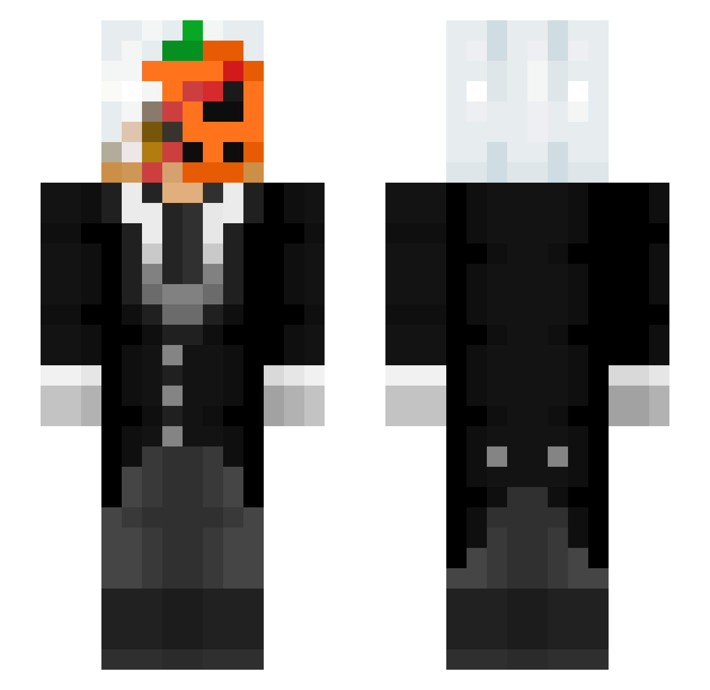 chi1lz Minecraft skin, front and back view