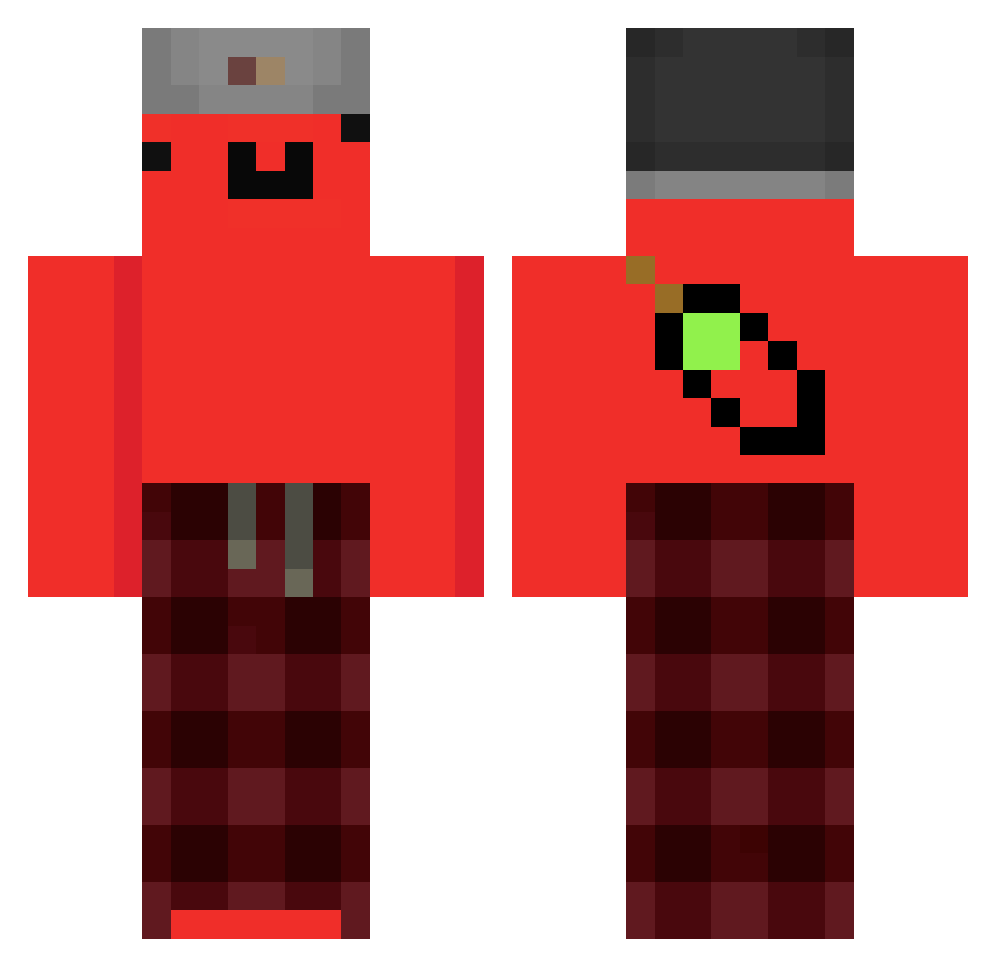 ridziSK Minecraft skin, front and back view