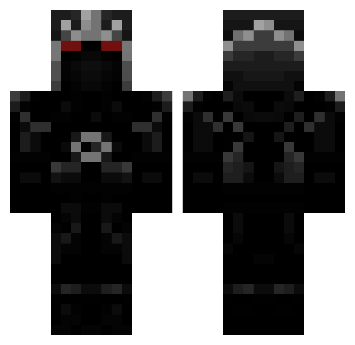 Incapacitating Minecraft skin, front and back view