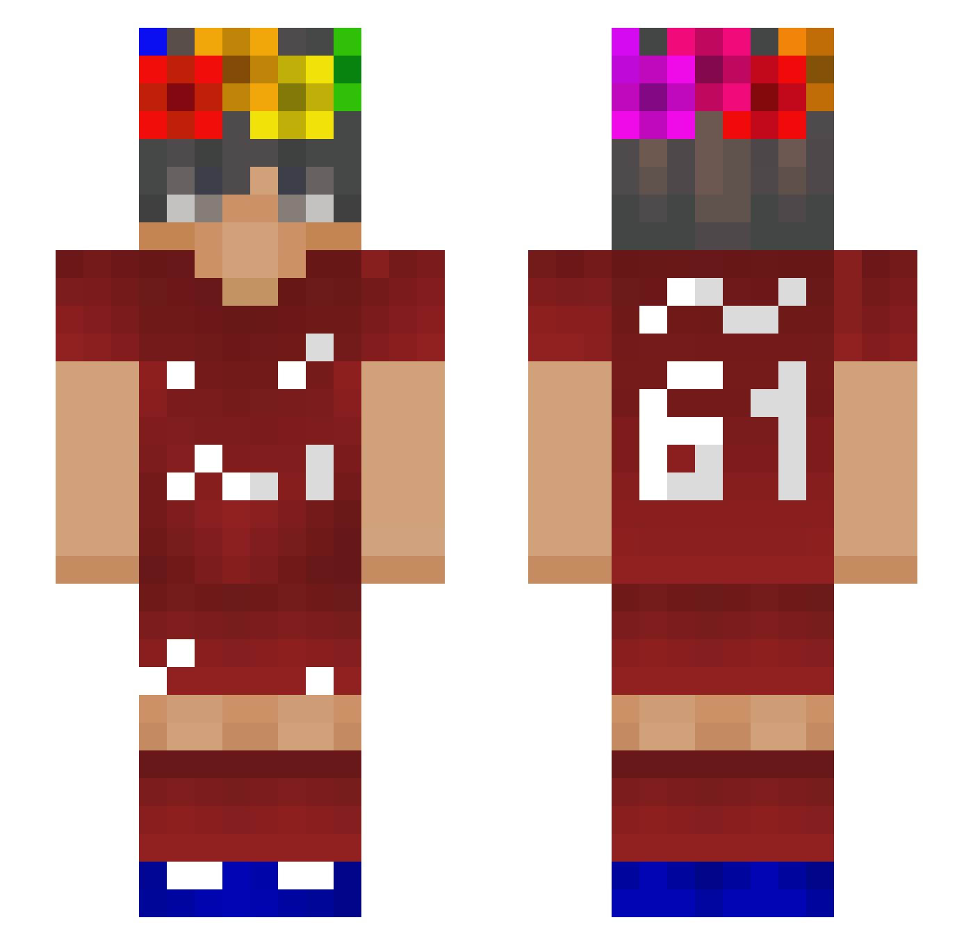 bayb Minecraft skin, front and back view
