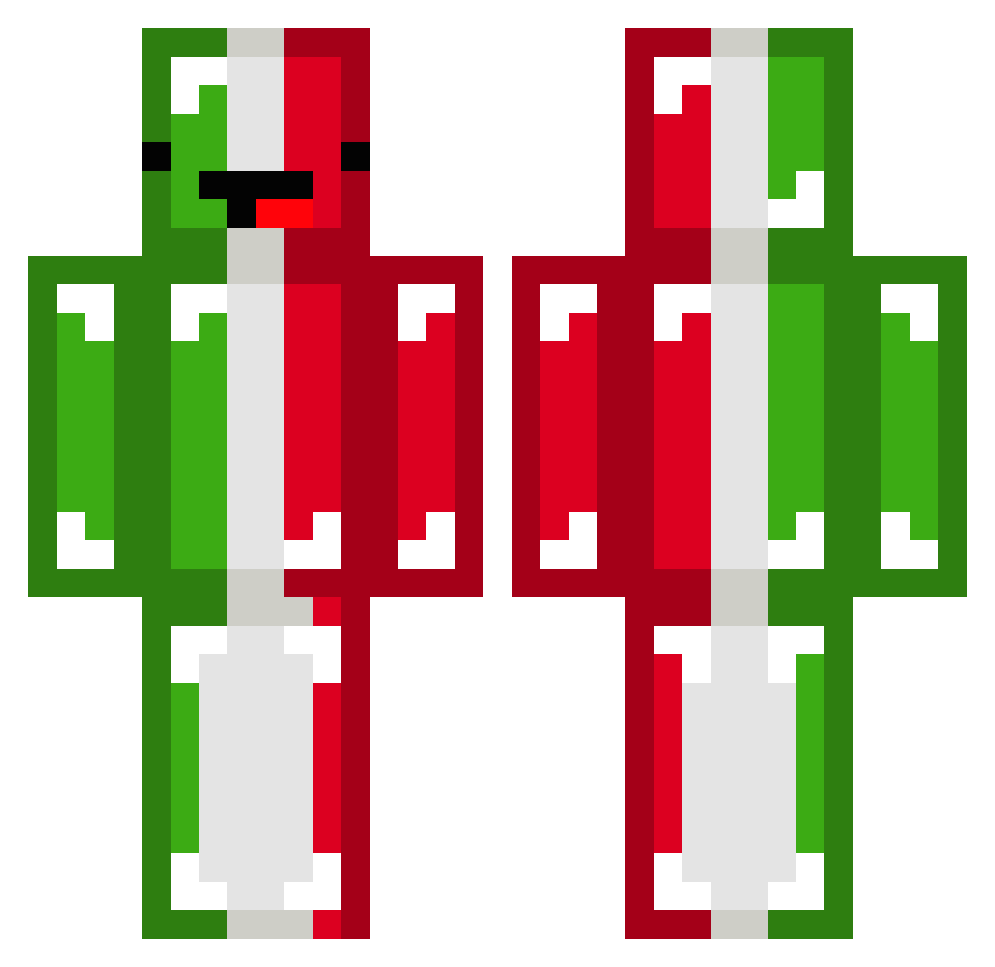 primeswift Minecraft skin, front and back view