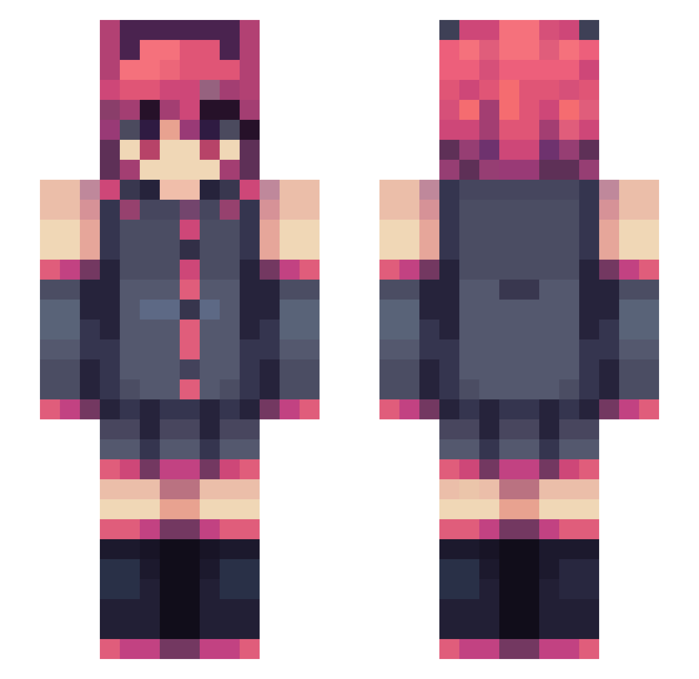 Therandomx1609 Minecraft skin, front and back view