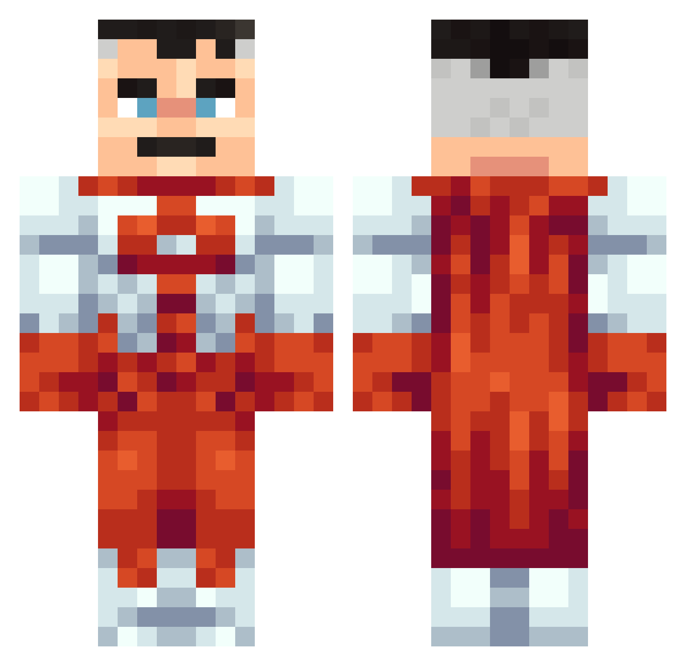 Heat_rays Minecraft skin, front and back view
