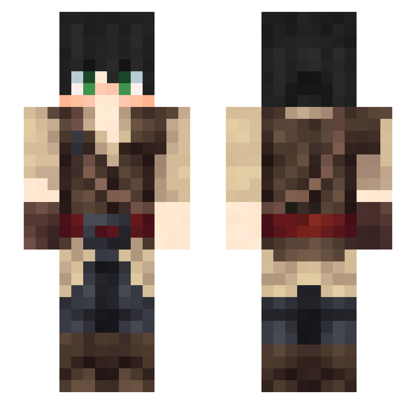 RAD1ANT Minecraft skin, front and back view