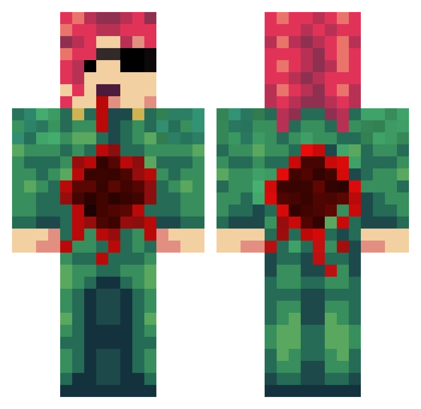 GONGSUBUDAE Minecraft skin, front and back view