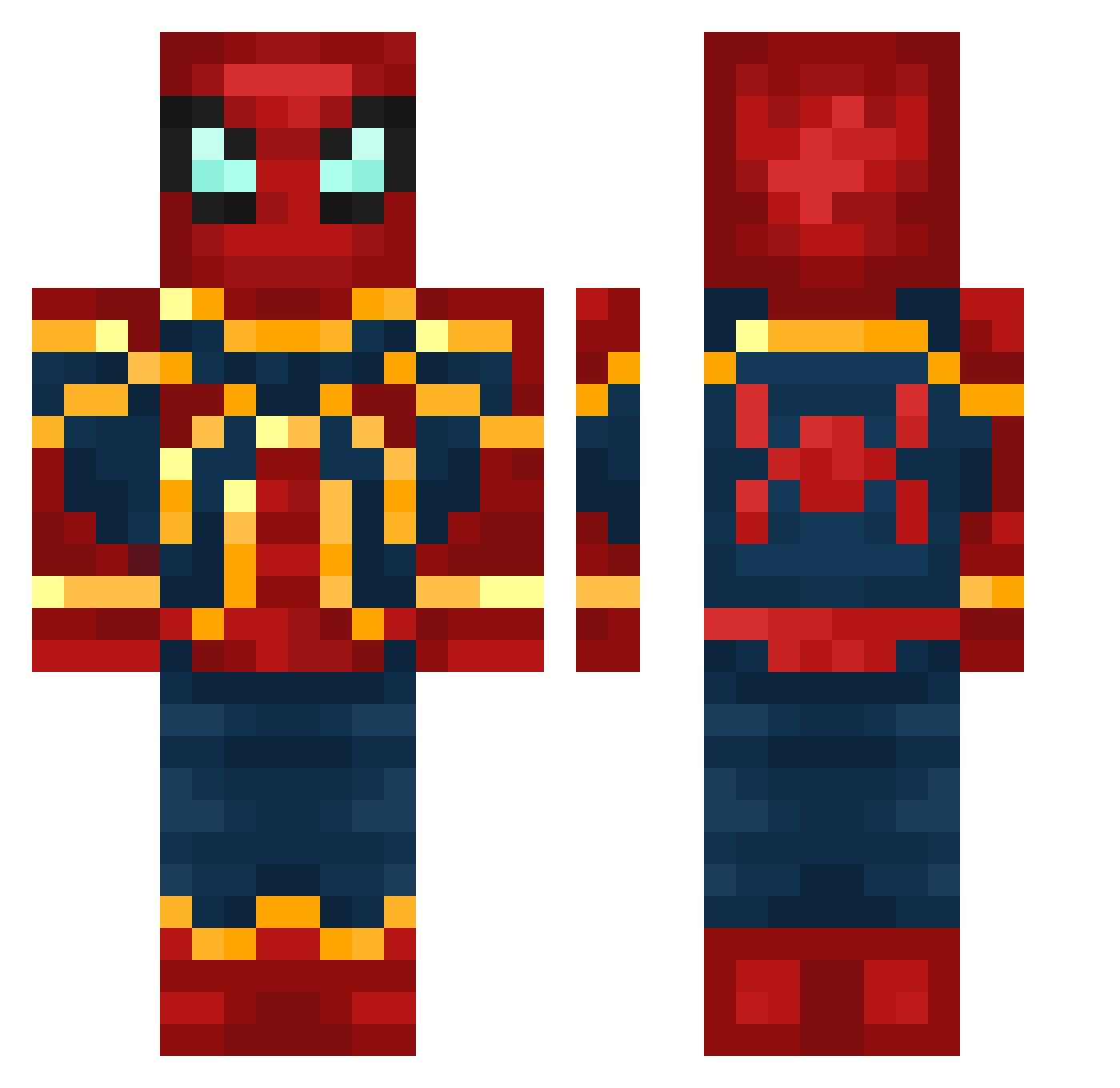 Dawek_ Minecraft skin, front and back view