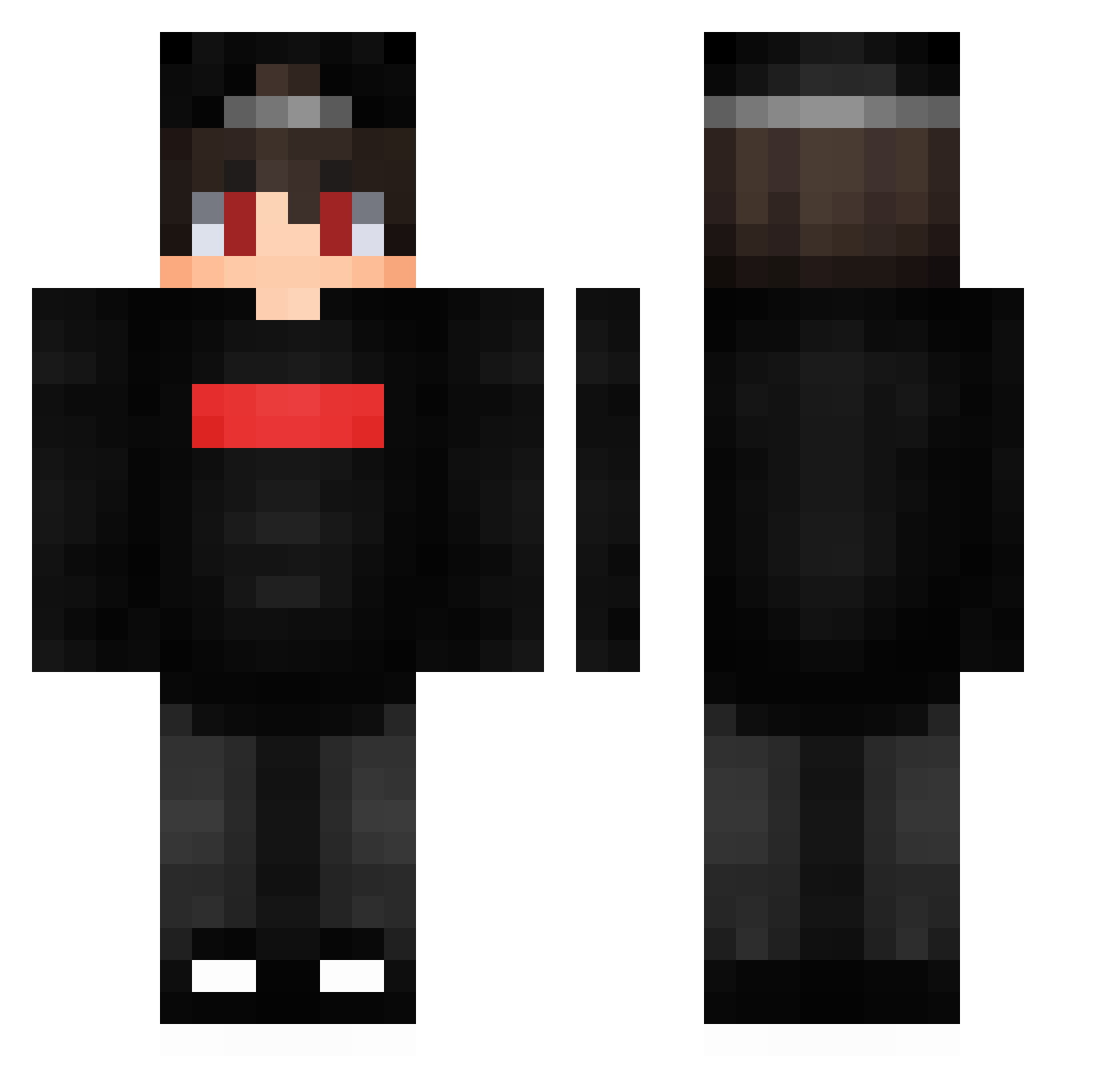 ShaRpnsV Minecraft skin, front and back view