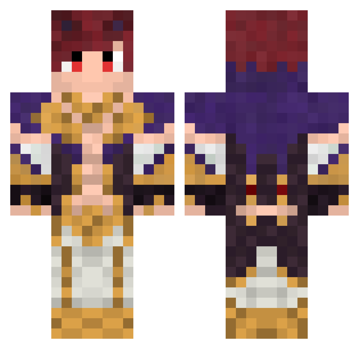 llAizenll Minecraft skin, front and back view