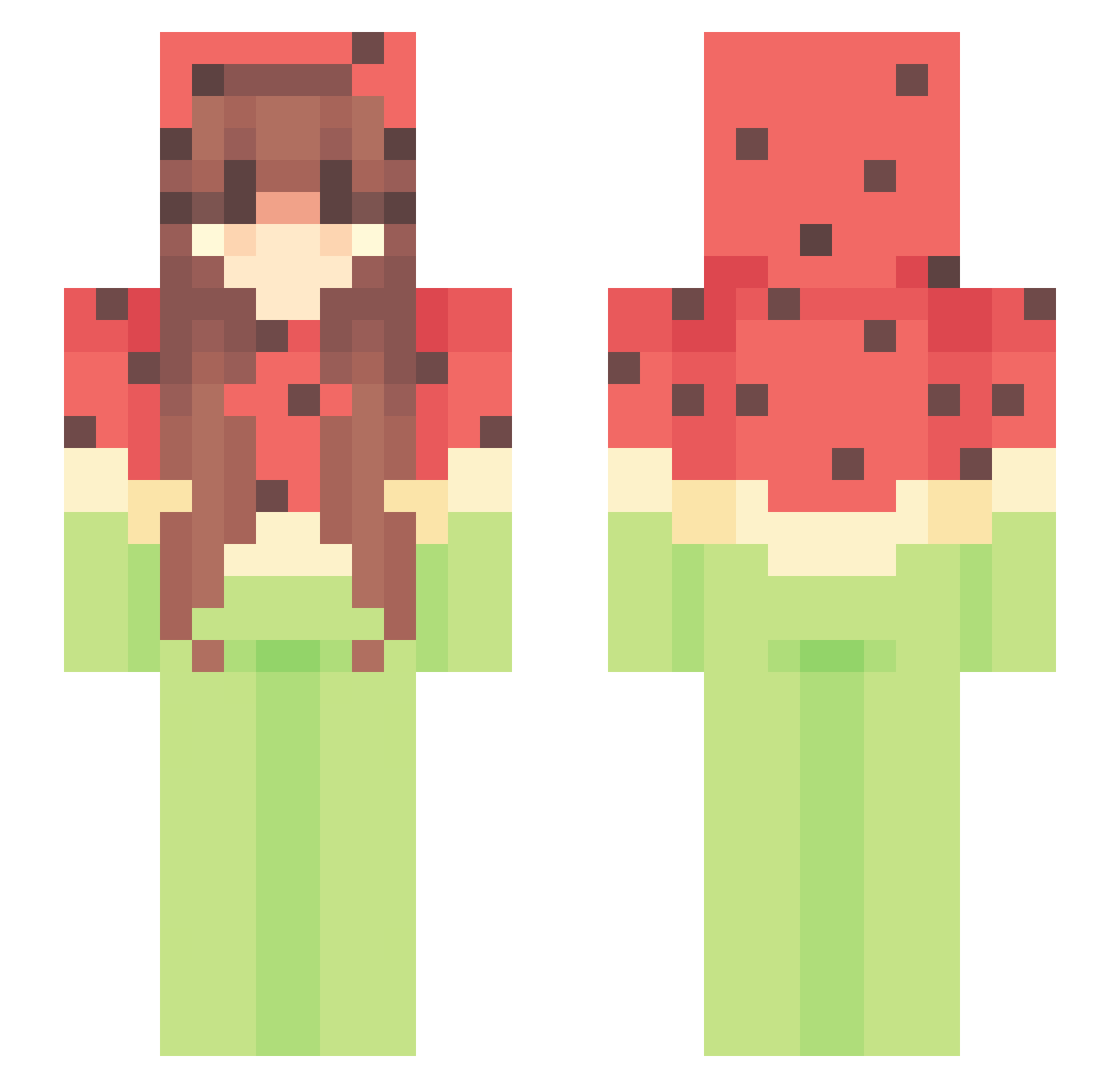 lavabbt Minecraft skin, front and back view