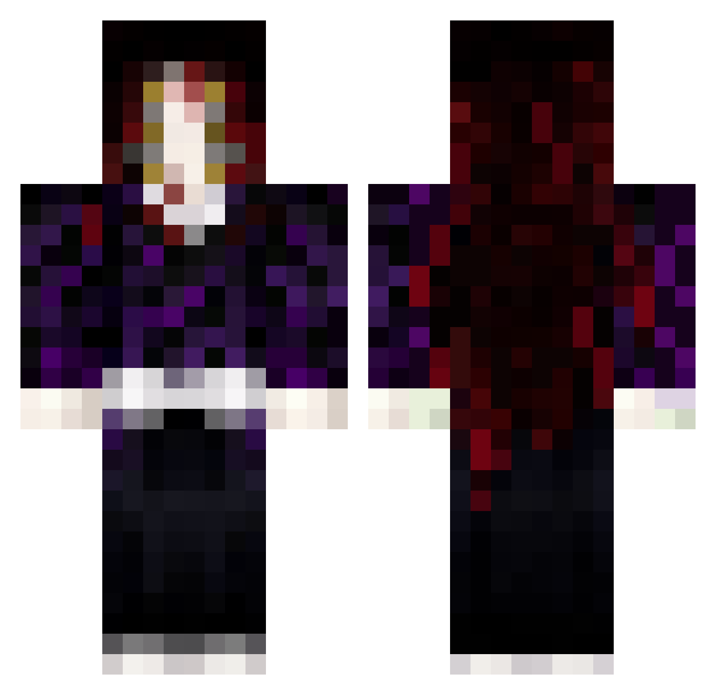 GoonToMuffin Minecraft skin, front and back view