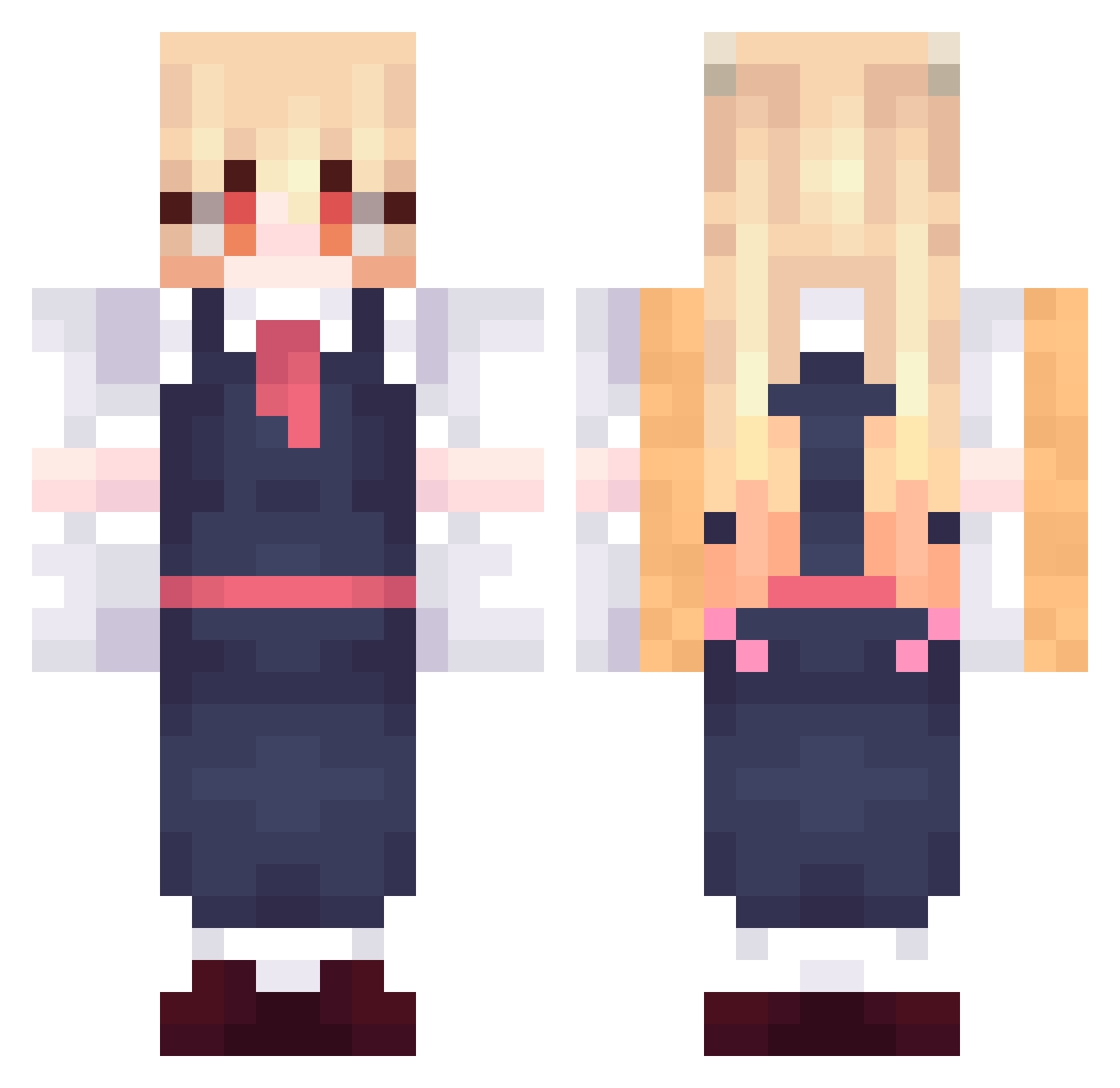 BontyIV Minecraft skin, front and back view