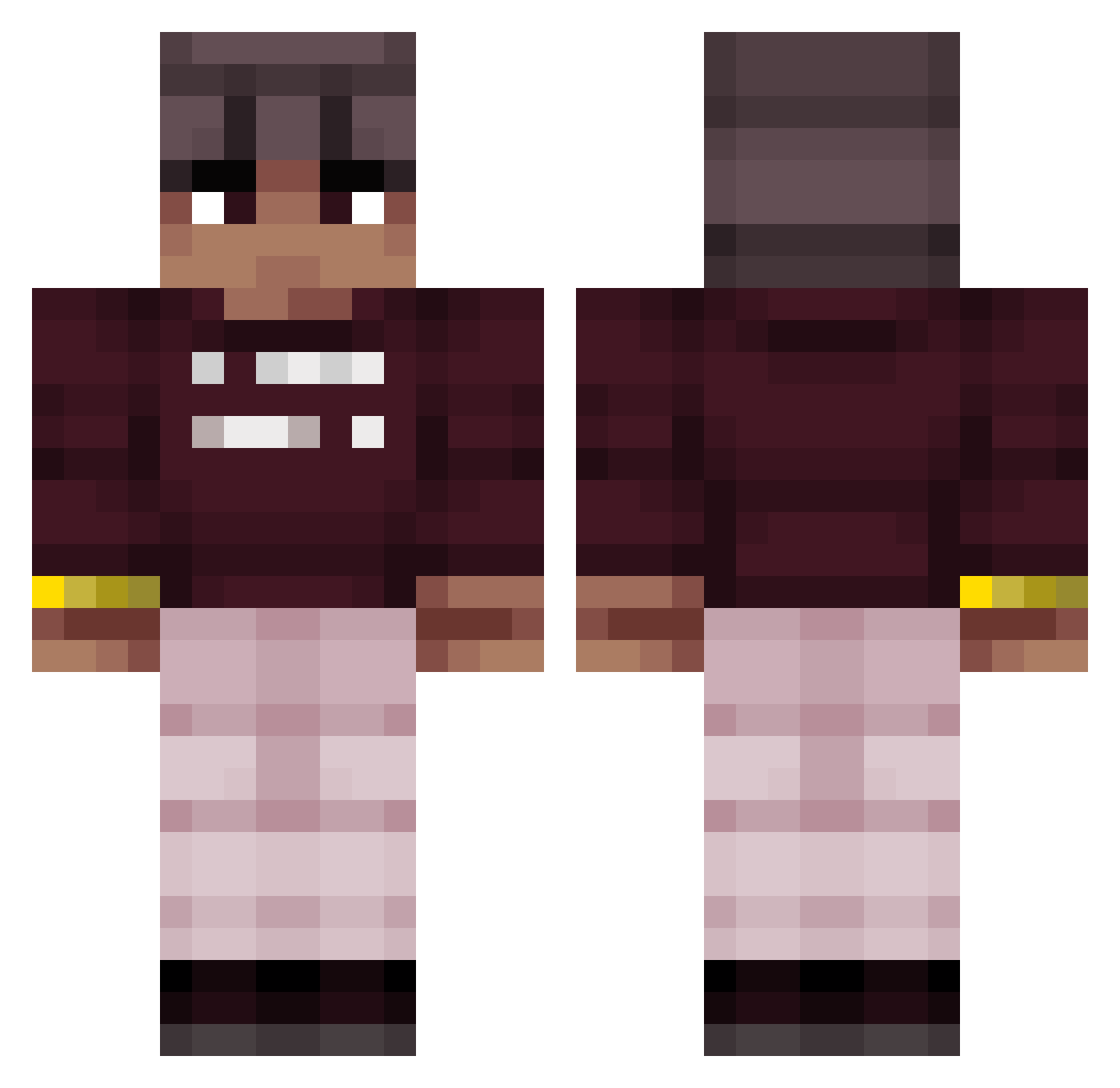 WoRLanZ Minecraft skin, front and back view
