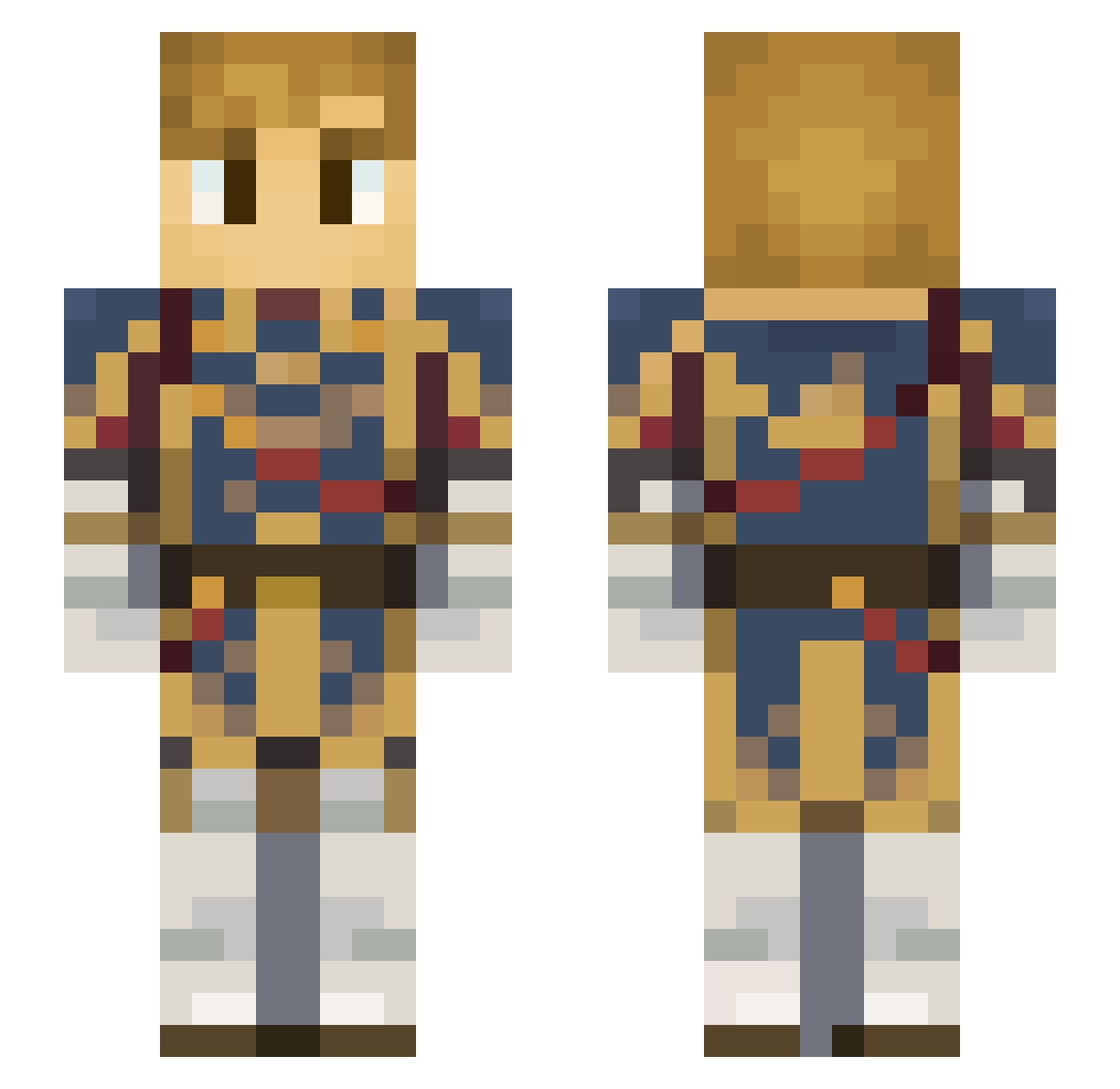 Appeleon599 Minecraft skin, front and back view