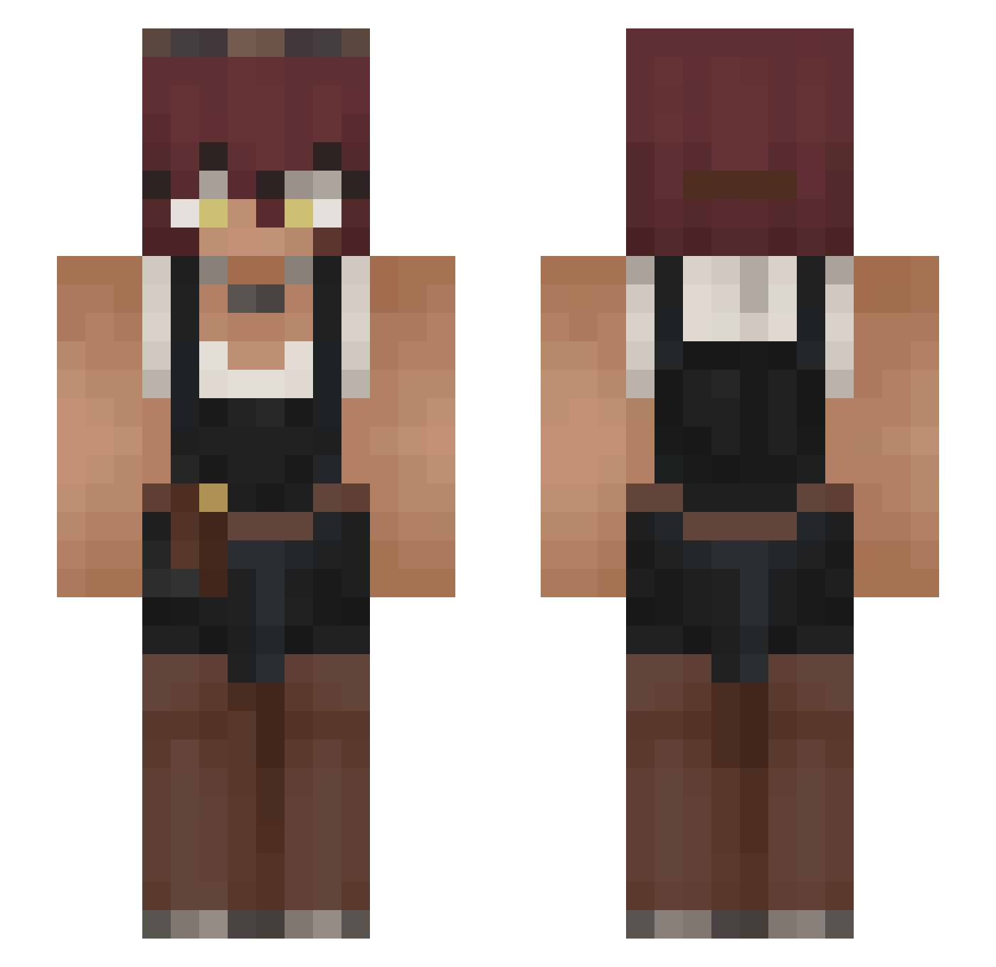 SekaIzukana Minecraft skin, front and back view