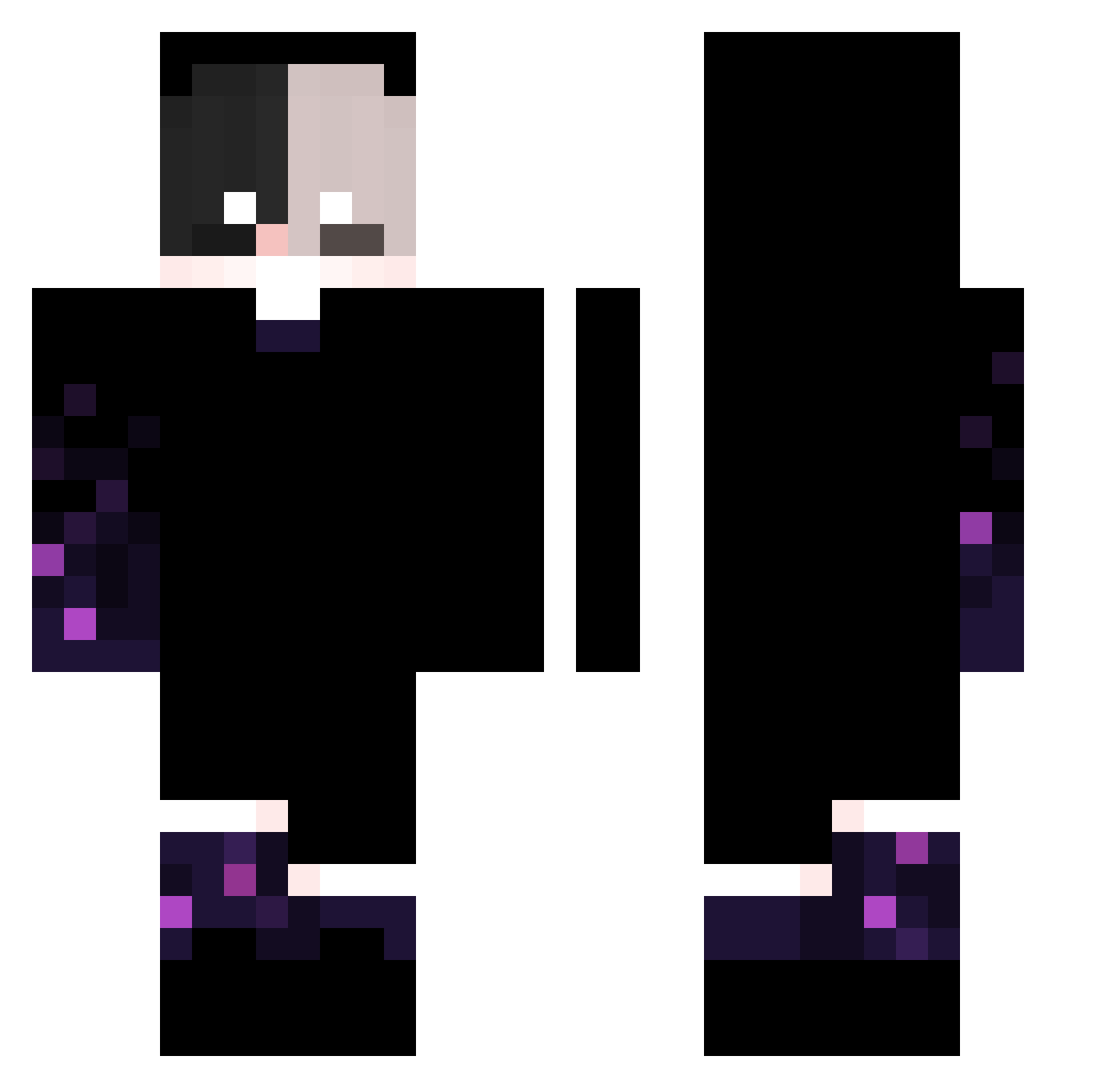 Warrior36 Minecraft skin, front and back view