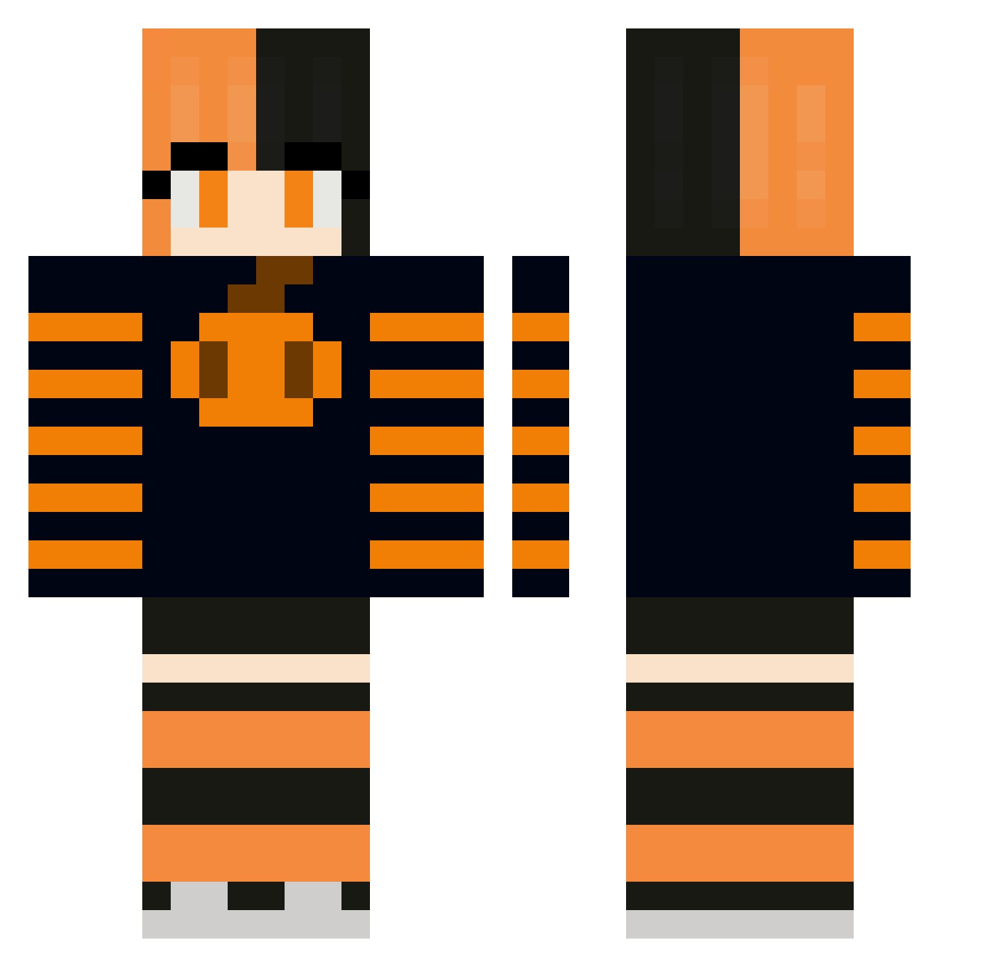 RileyIcee Minecraft skin, front and back view