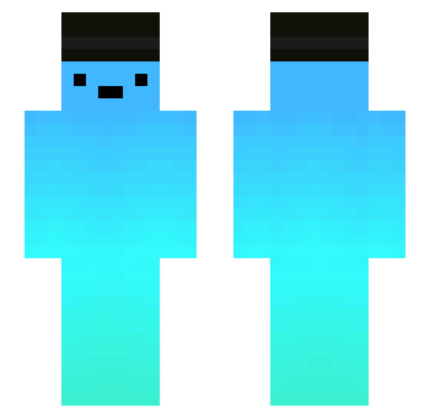 Rawinart Minecraft skin, front and back view