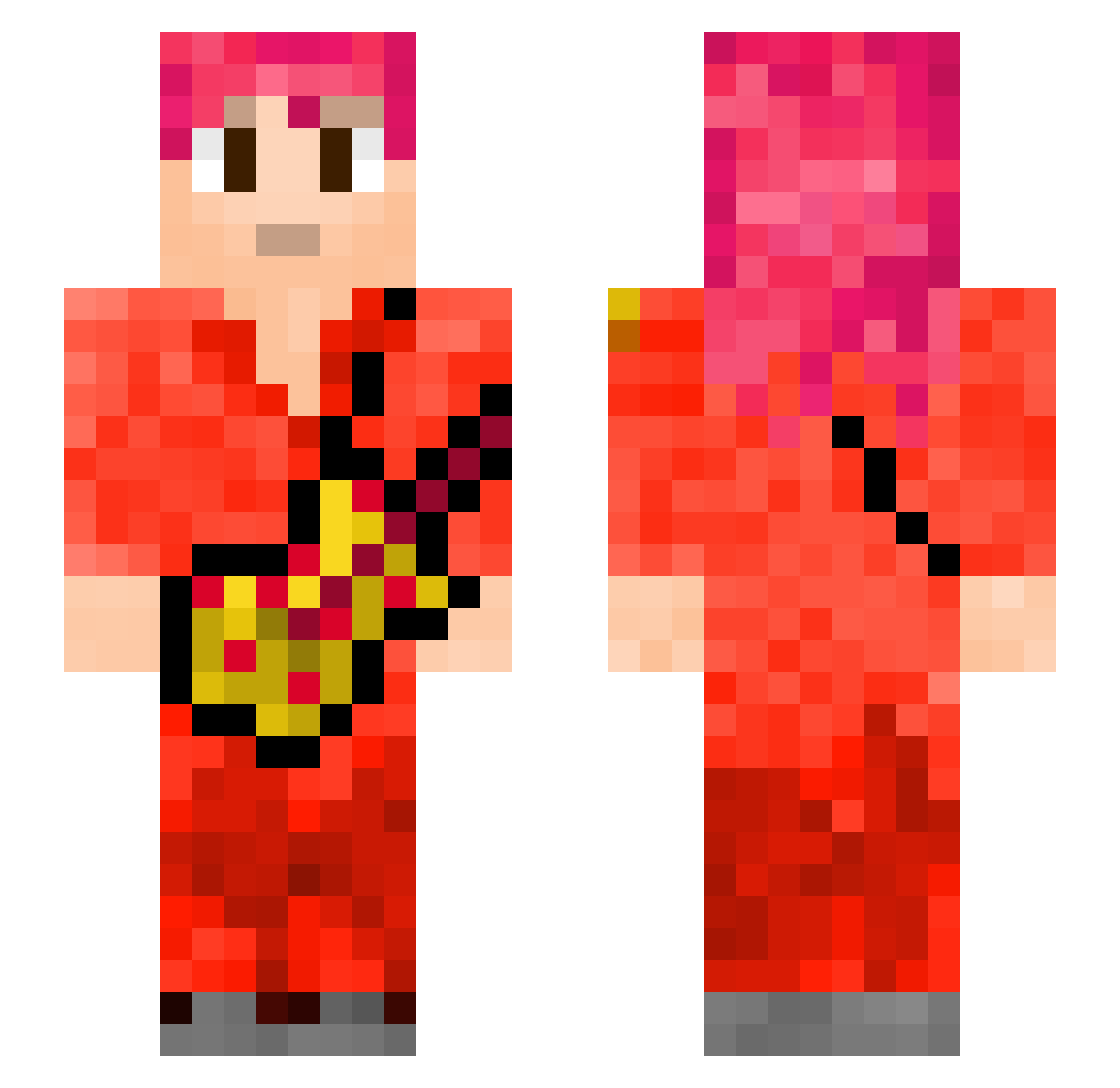 yooyoo2 Minecraft skin, front and back view