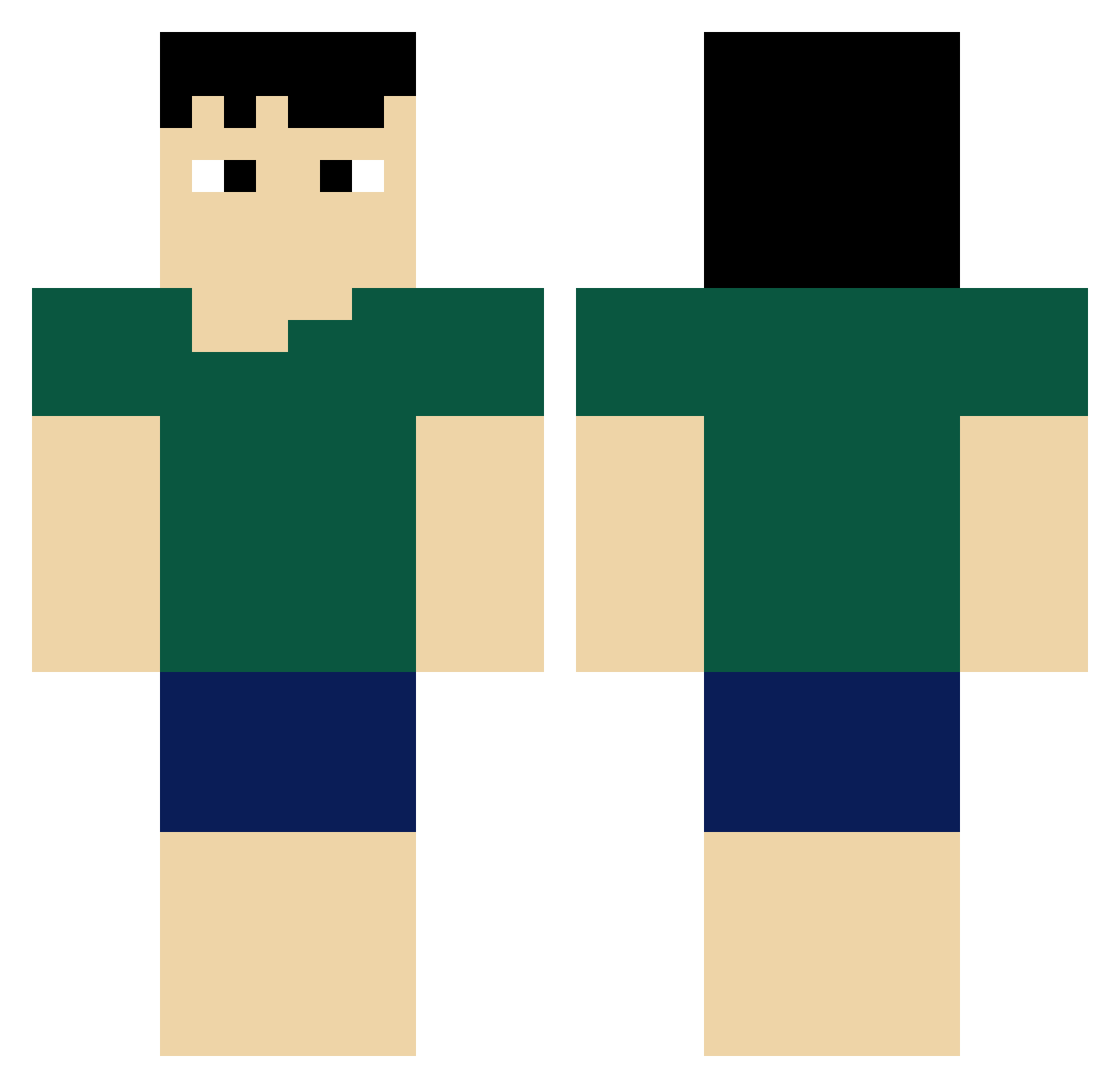 SAWETC26 Minecraft skin, front and back view