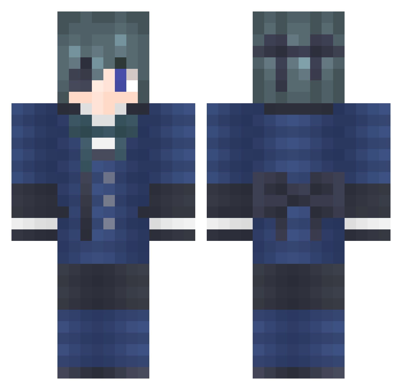 Askelds Minecraft skin, front and back view