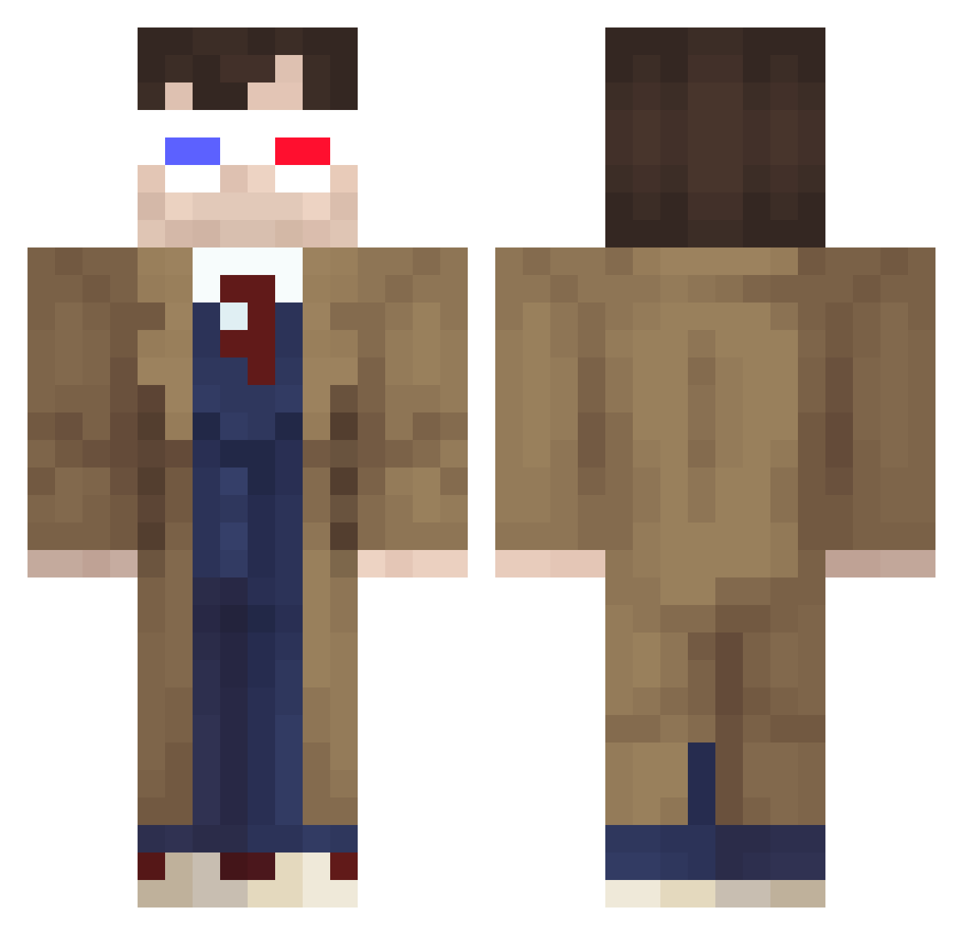 WolvenCurse Minecraft skin, front and back view