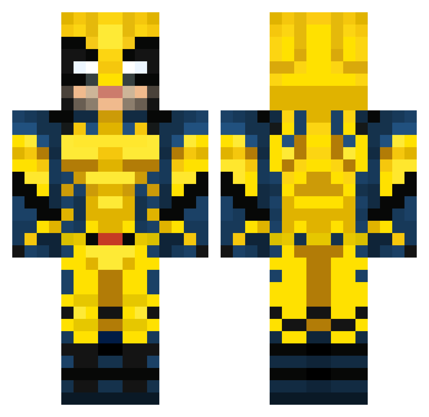 Azul_Lupis Minecraft skin, front and back view