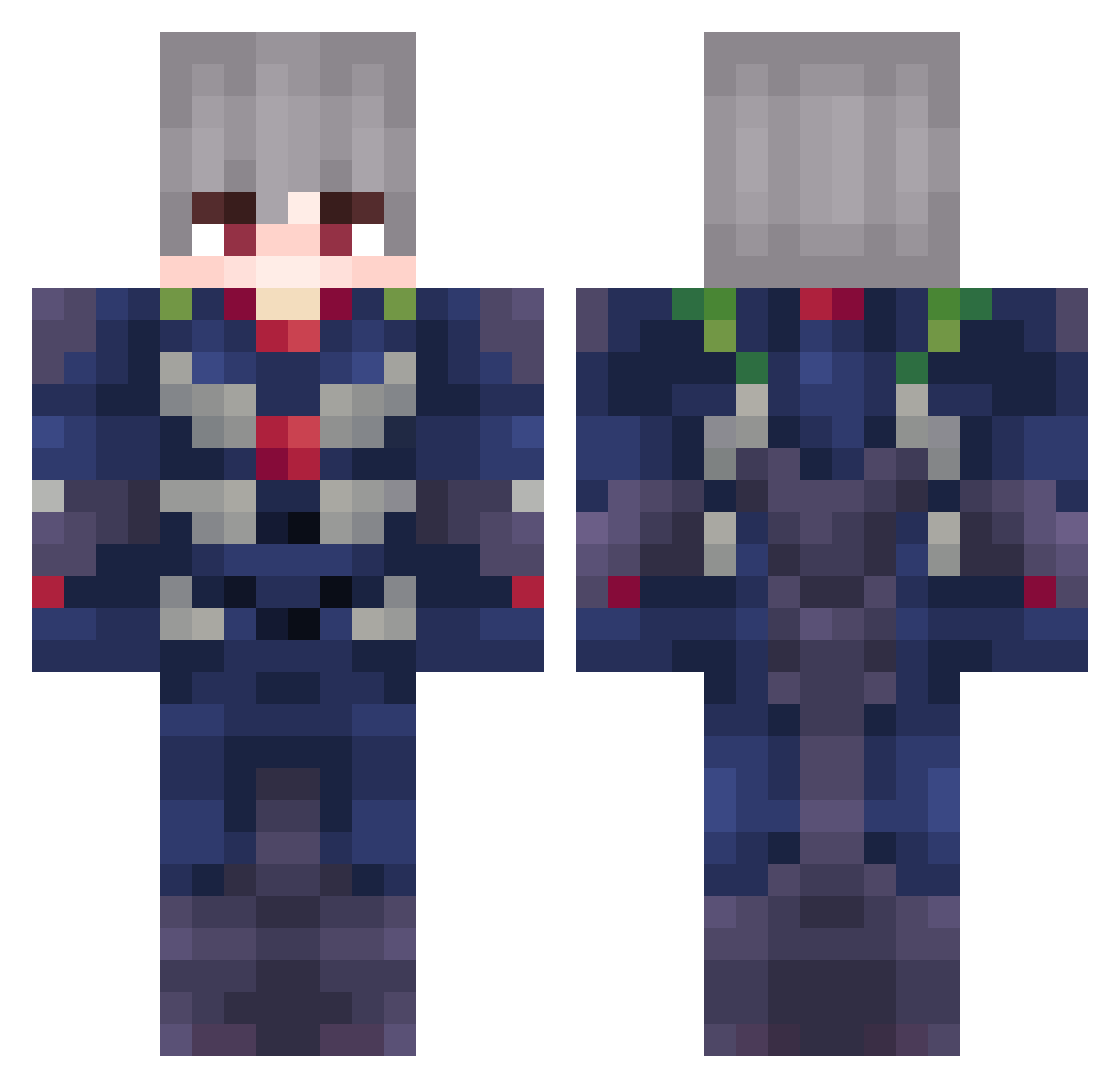 27ThePro Minecraft skin, front and back view