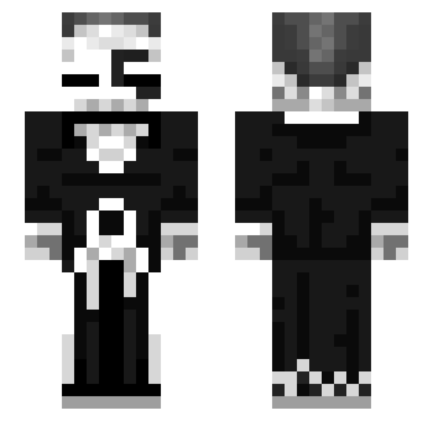 vinron Minecraft skin, front and back view