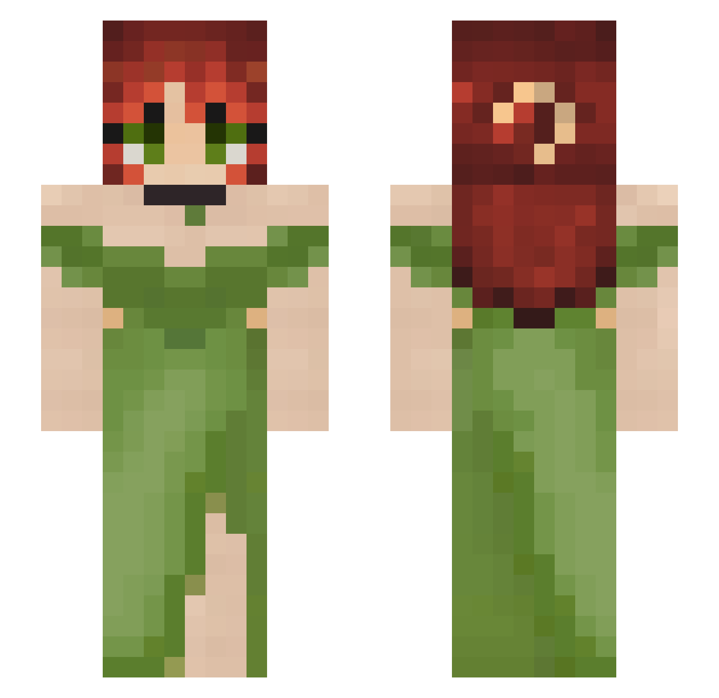 Emberlea Minecraft skin, front and back view