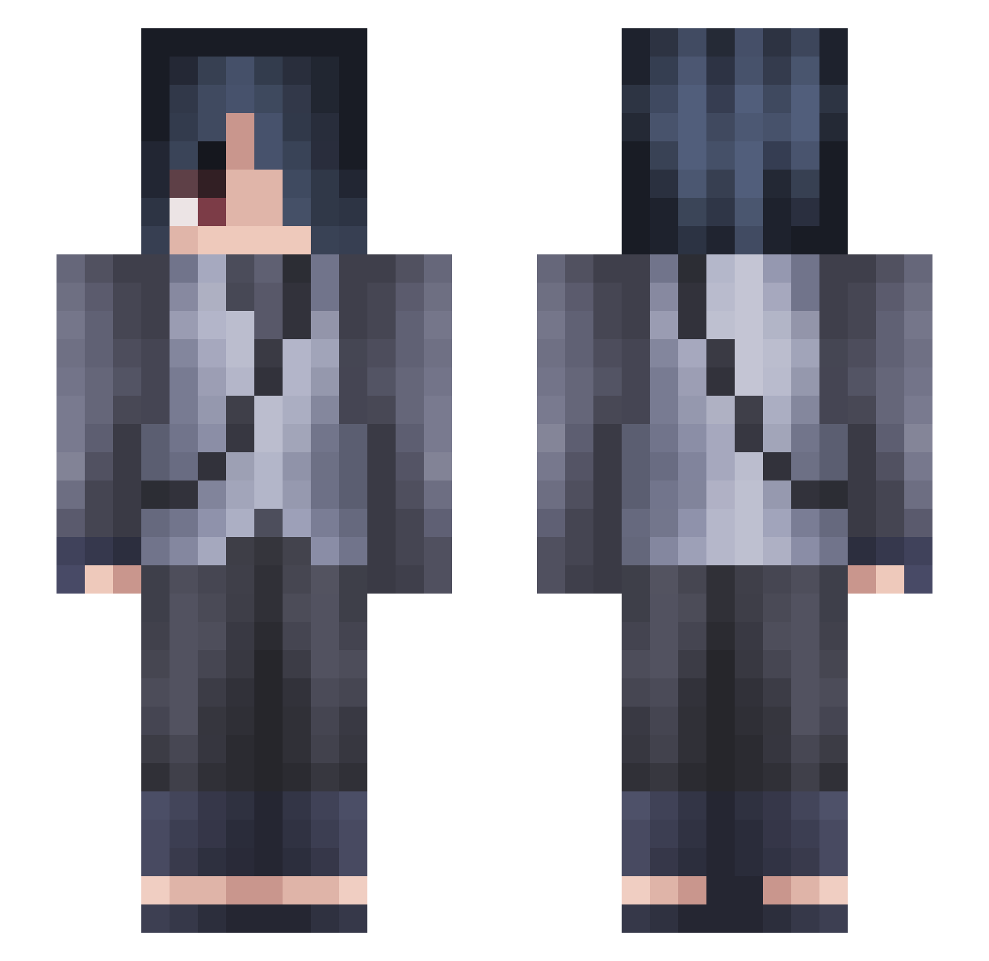 ZadiiiKz Minecraft skin, front and back view