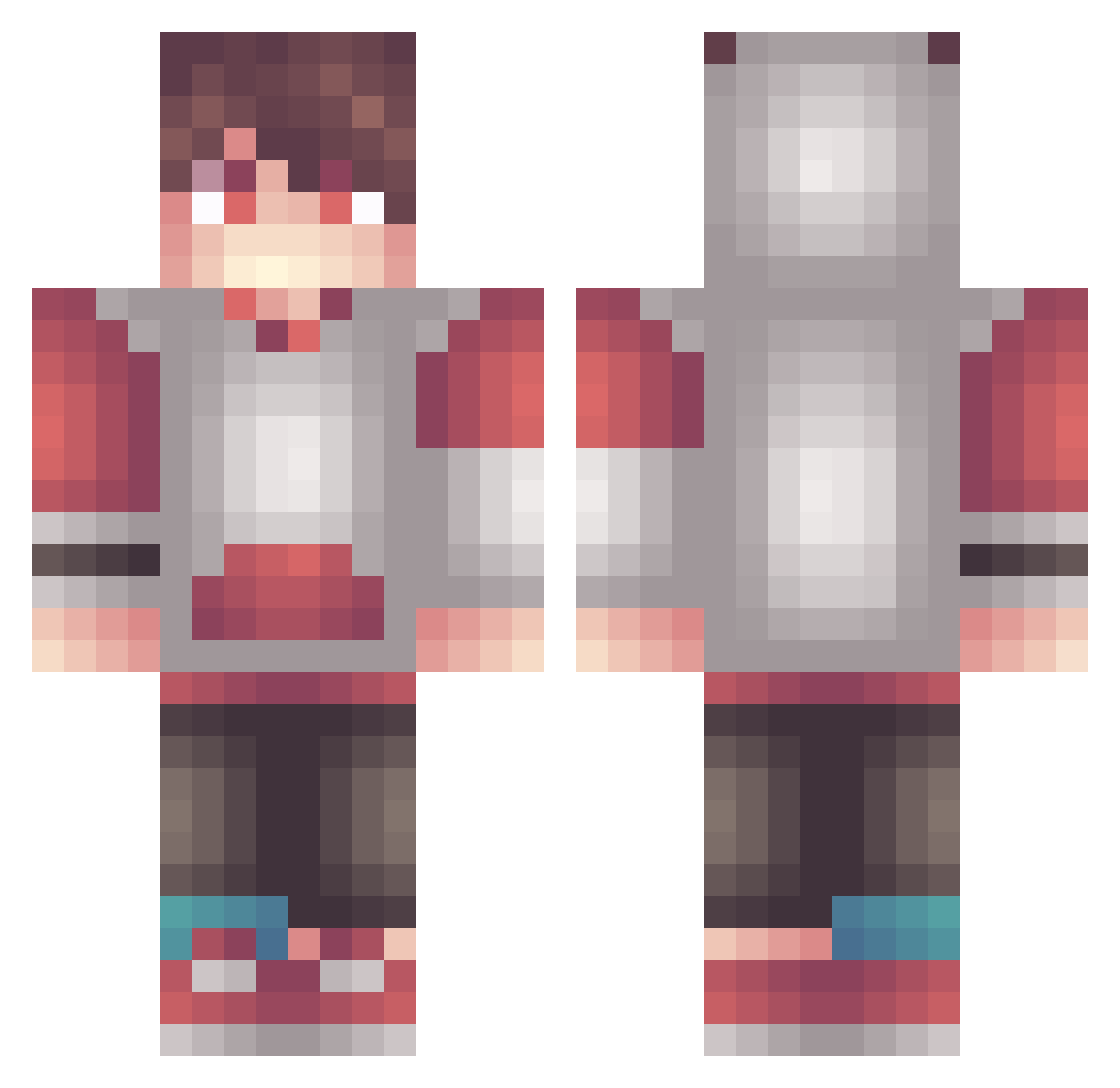 popukal Minecraft skin, front and back view