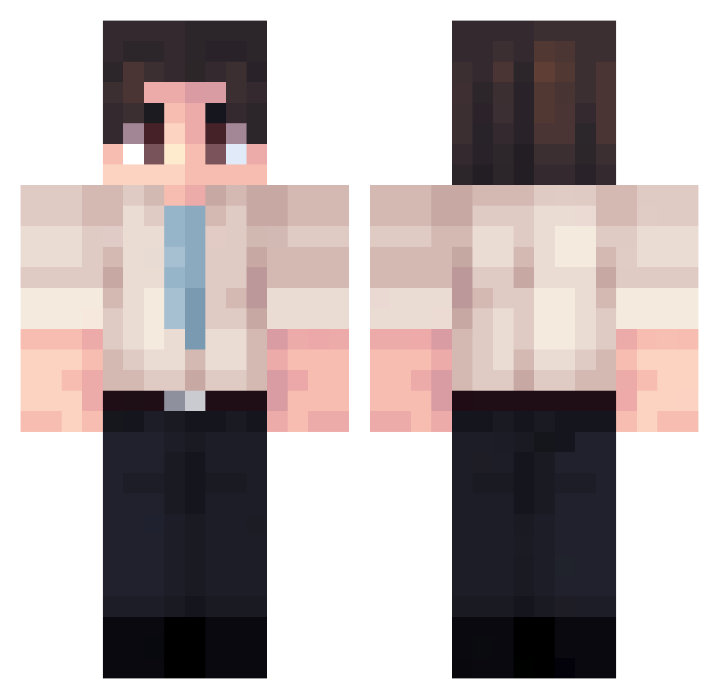 Altmile Minecraft skin, front and back view