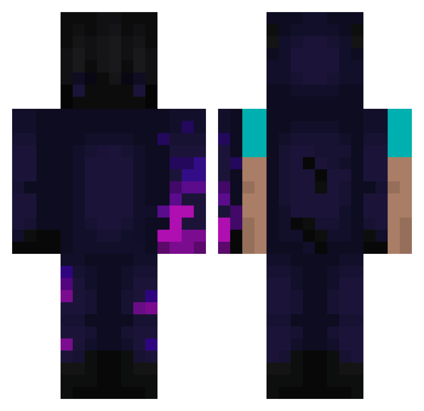 Taluk Minecraft skin, front and back view