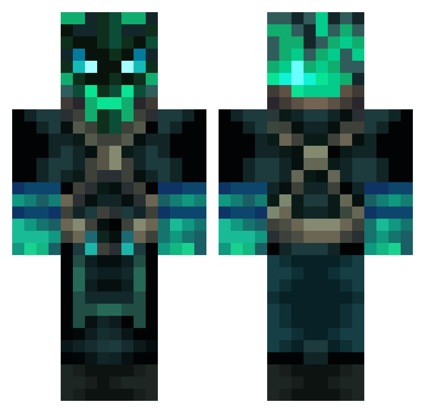 Dreamz101 Minecraft skin, front and back view