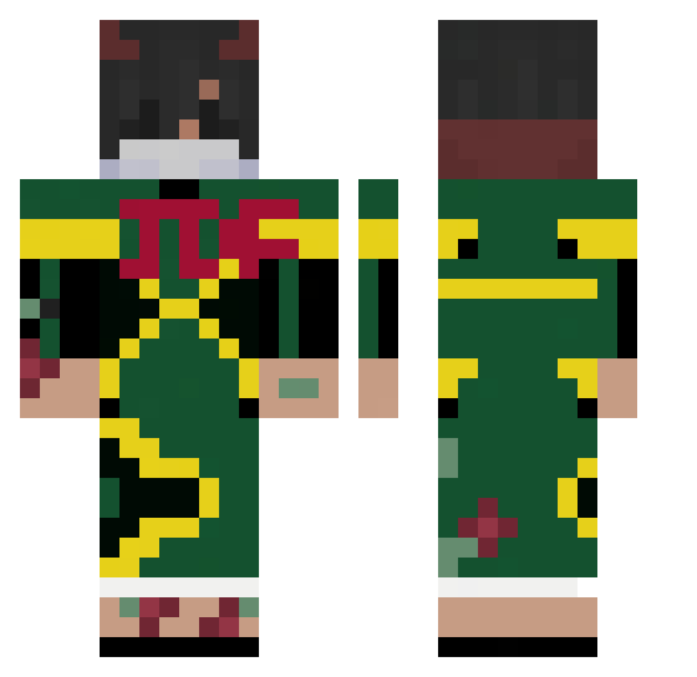 InYourShell Minecraft skin, front and back view