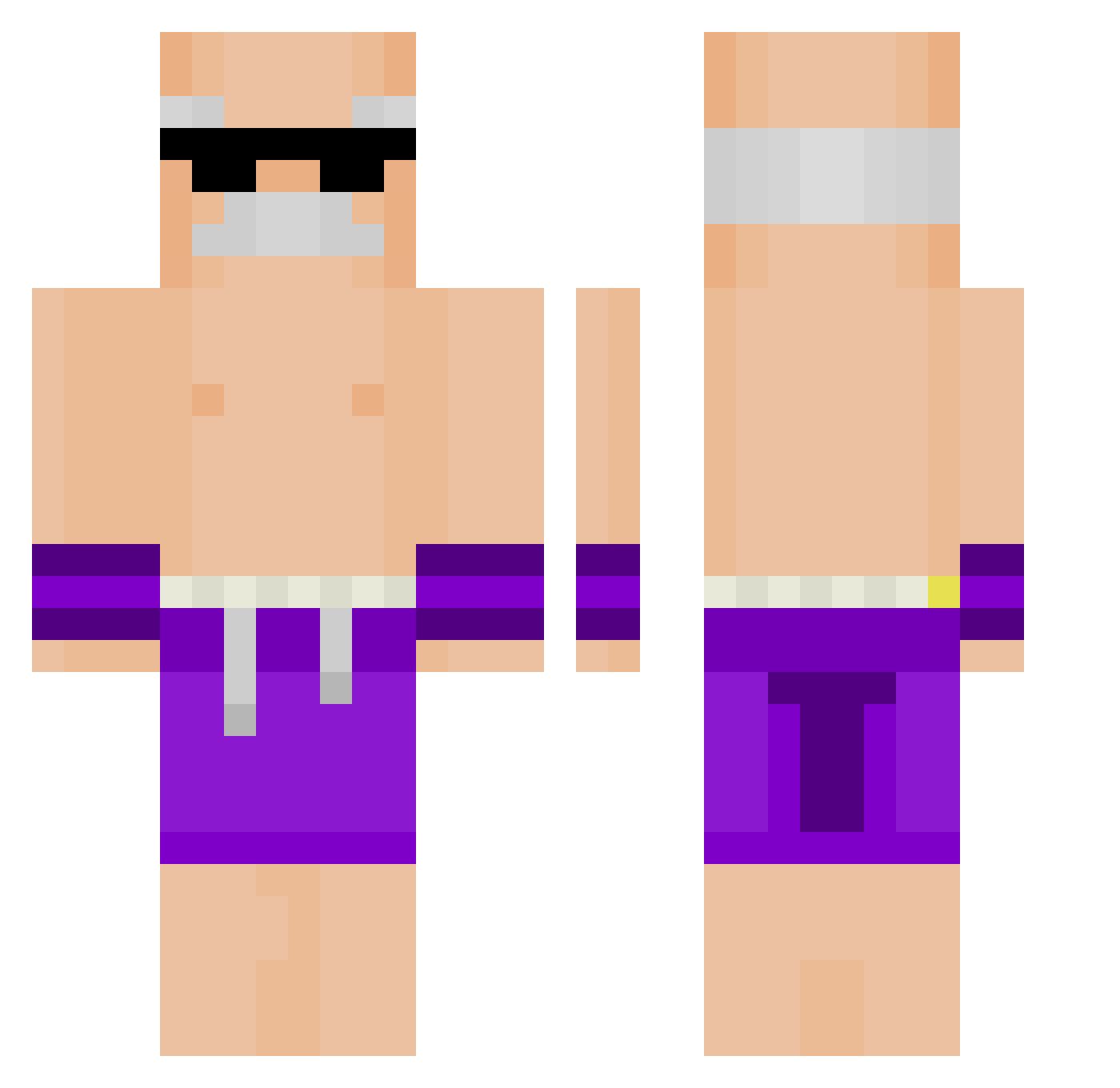 Kor_Hyeok Minecraft skin, front and back view