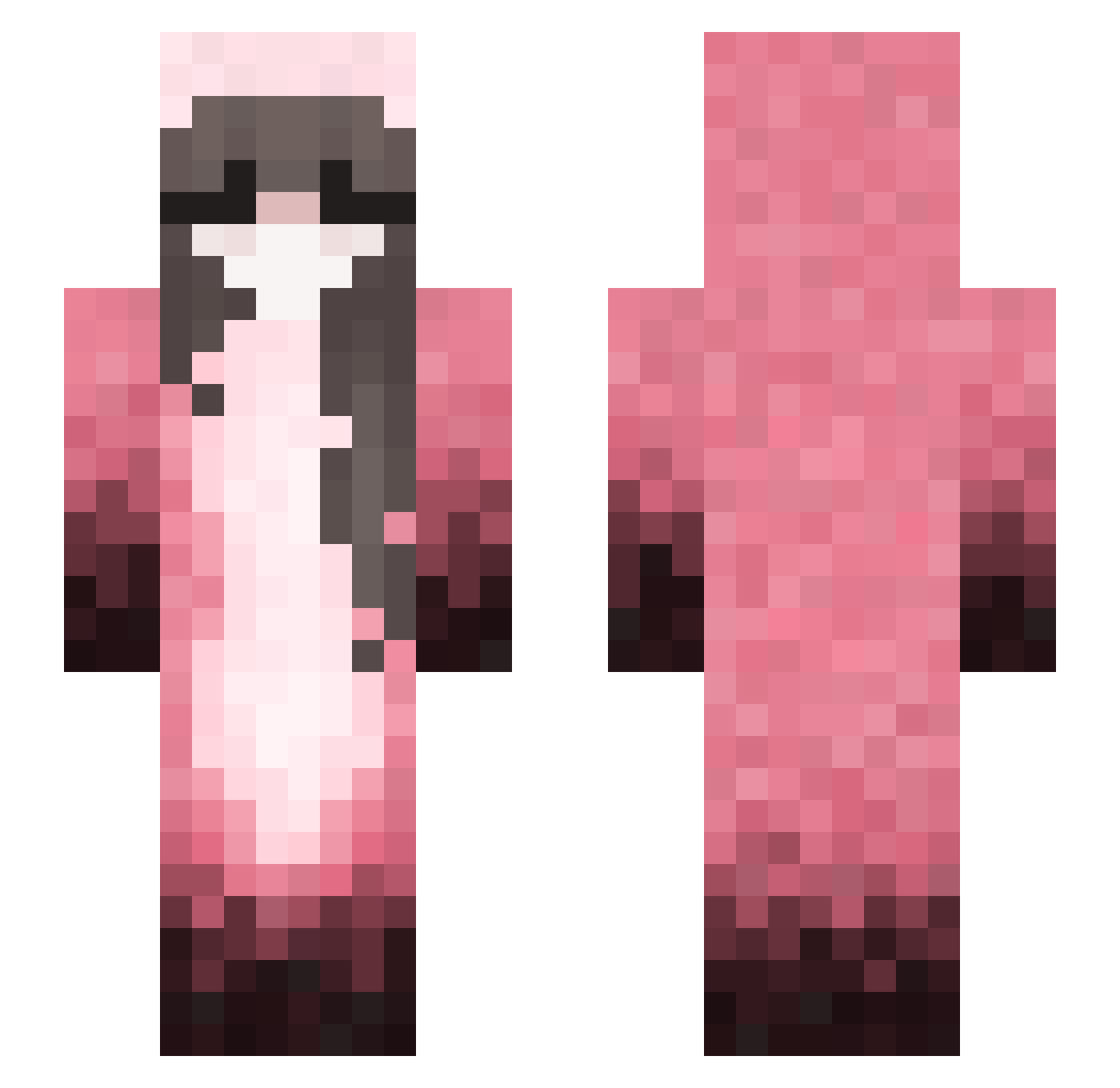 SnowdropInc Minecraft skin, front and back view