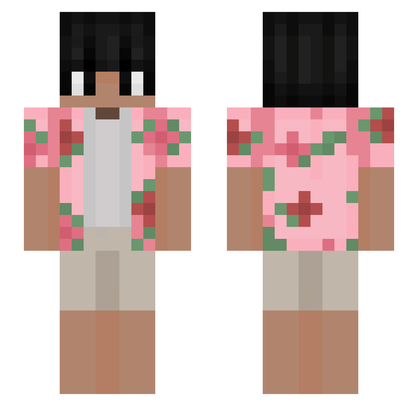 shb14 Minecraft skin, front and back view